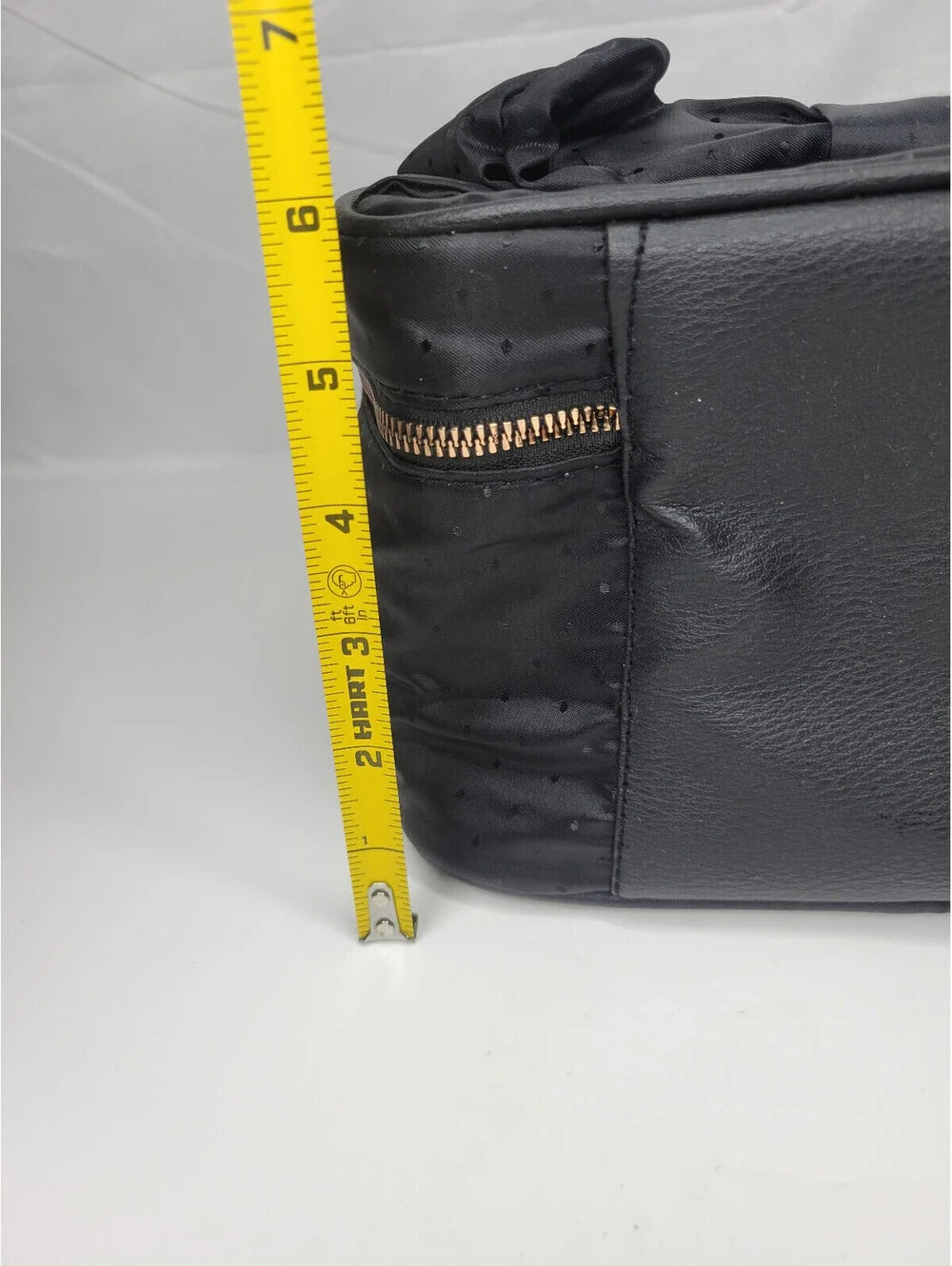 BEBE Travel Cosmetic Train Case Bag Zip Around  with Bow Black